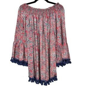 RAGA off the shoulder tassel midi dress N30